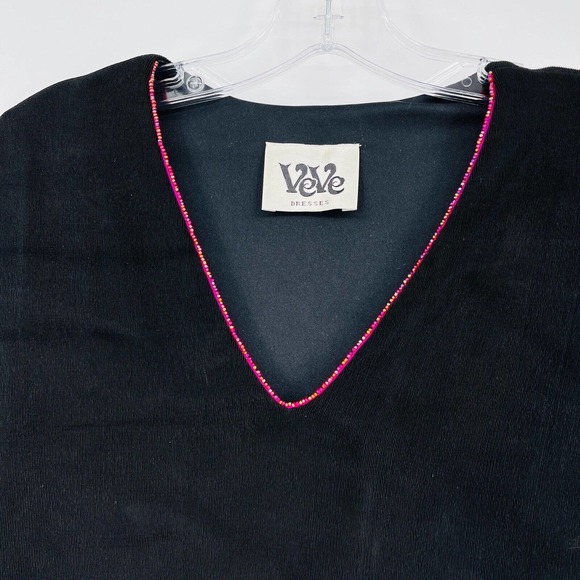 VTG 90s Y2K VeVe Dresses Velvet Leopard Outfit Top Skirt Beaded STRETCH Women 12 - Picture 3 of 11